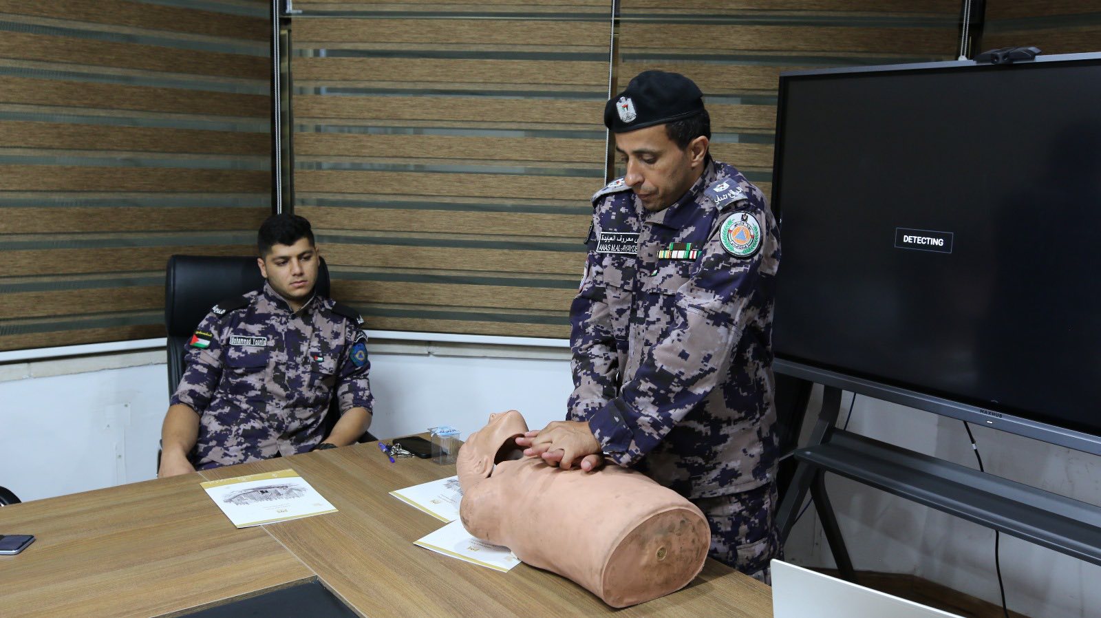 A training exercise in cooperation with the Civil Defense to enhance preparedness in dealing with fires